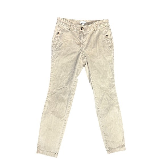 J.Jill Pants - J.Jill Women Size 2 Flat Front‎ Khaki Pants Casual Academia Summer Tweed Formal